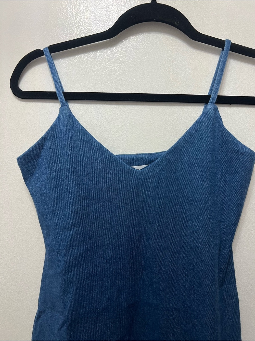 Susana Monaco Denim Bodycon Mini Tank Dress Blue Size Medium NWT - Picture 4 of 8